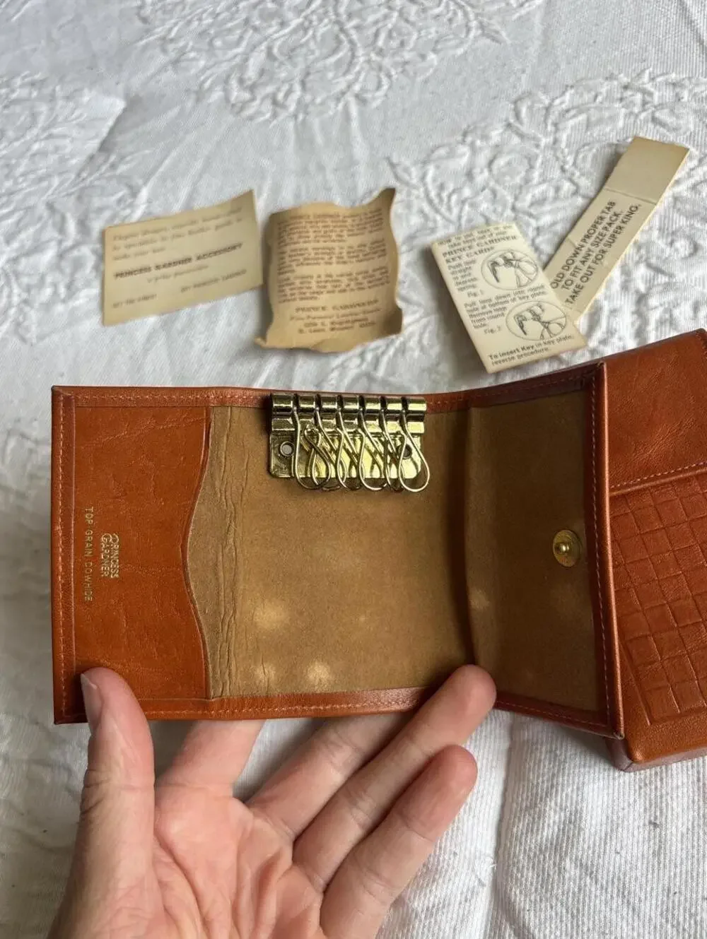 Vintage Princess Gardner Brown Leather cigarette case and Key holder